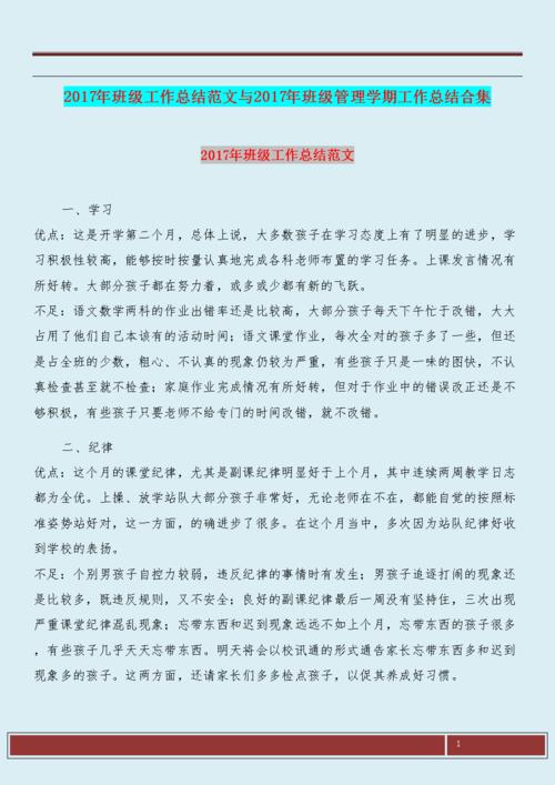 班级总结范文