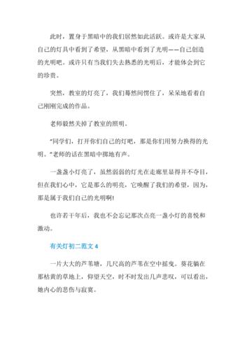 关于写一篇灯的作文（写一篇关于灯的作文文章)