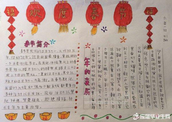 春节手抄报字少又漂亮